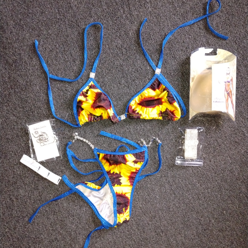 Angel Competition Bikini Sunflower DOES NOT INCLUDE PADS SHOWN